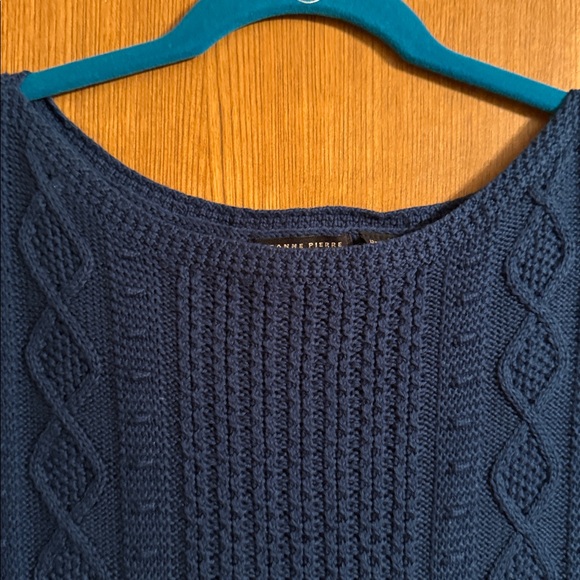 Jeanne Pierre Deep Blue Knit Top,cotton,2X, tunic. - Picture 2 of 6